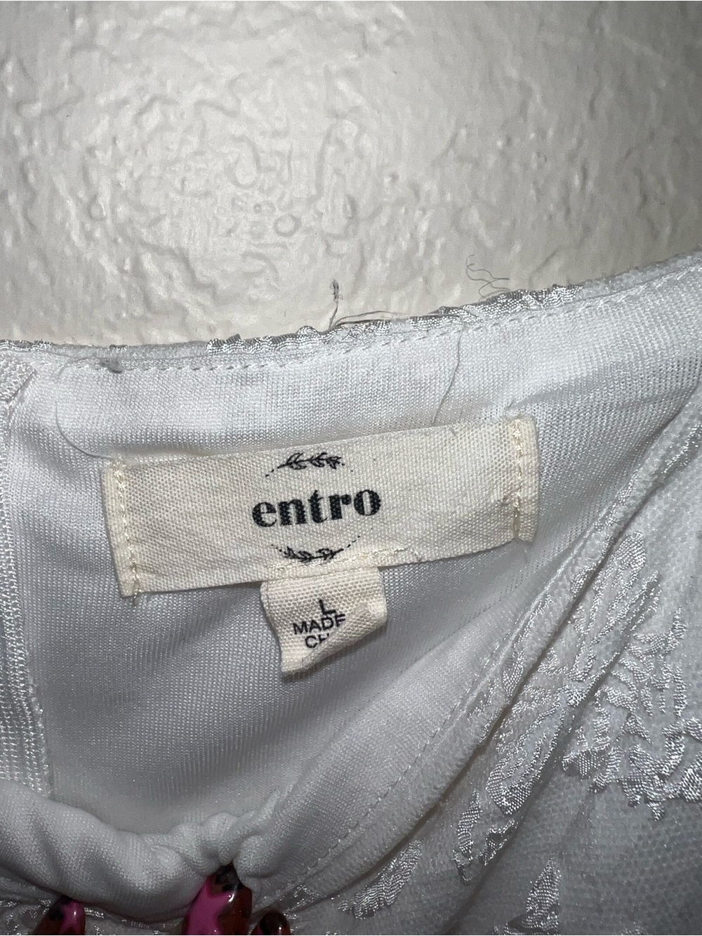 Entro White Dress - Size L Puff Sleeve Ruffled Graduation Event Dressy Short - Picture 3 of 6